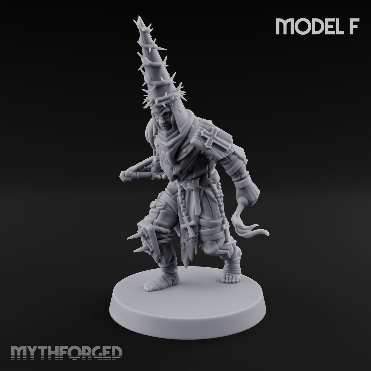 Cone Hatted Robed Human Pilgrim F Miniature for Dungeons and Dragons, Pathfinder or other TTRPGs