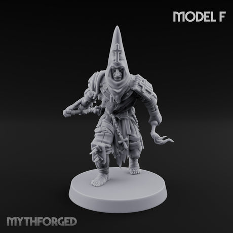 Cone Hatted Robed Human Pilgrim F Miniature for Dungeons and Dragons, Pathfinder or other TTRPGs