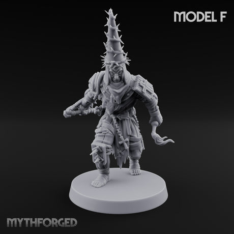 Cone Hatted Robed Human Pilgrim F Miniature for Dungeons and Dragons, Pathfinder or other TTRPGs