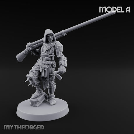 Cone Hatted Robed Human Pilgrims Miniature for Dungeons and Dragons, Pathfinder or other TTRPGs