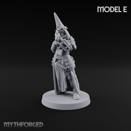 Cone Hatted Robed Human Pilgrims Miniature for Dungeons and Dragons, Pathfinder or other TTRPGs