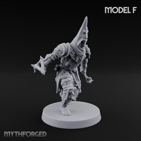 Cone Hatted Robed Human Pilgrims Miniature for Dungeons and Dragons, Pathfinder or other TTRPGs