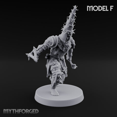 Cone Hatted Robed Human Pilgrims Miniature for Dungeons and Dragons, Pathfinder or other TTRPGs