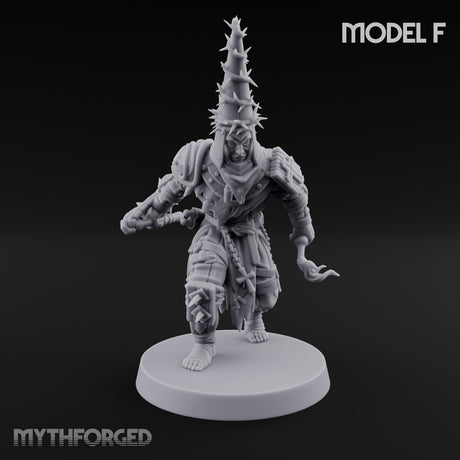 Cone Hatted Robed Human Pilgrims Miniature for Dungeons and Dragons, Pathfinder or other TTRPGs