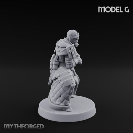 Cone Hatted Robed Human Pilgrims Miniature for Dungeons and Dragons, Pathfinder or other TTRPGs