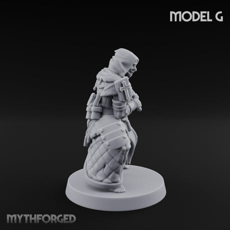 Cone Hatted Robed Human Pilgrims Miniature for Dungeons and Dragons, Pathfinder or other TTRPGs