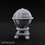 Continent-Etched Meridian-Banded Scholar's Cartography Globe Miniature for Dungeons and Dragons, Pathfinder or other TTRPGs