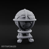 Continent-Etched Meridian-Banded Scholar's Cartography Globe Miniature for Dungeons and Dragons, Pathfinder or other TTRPGs