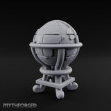 Continent-Etched Meridian-Banded Scholar's Cartography Globe Miniature for Dungeons and Dragons, Pathfinder or other TTRPGs