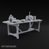 Supper Served Long Before Seating Wooden Kitchen Table