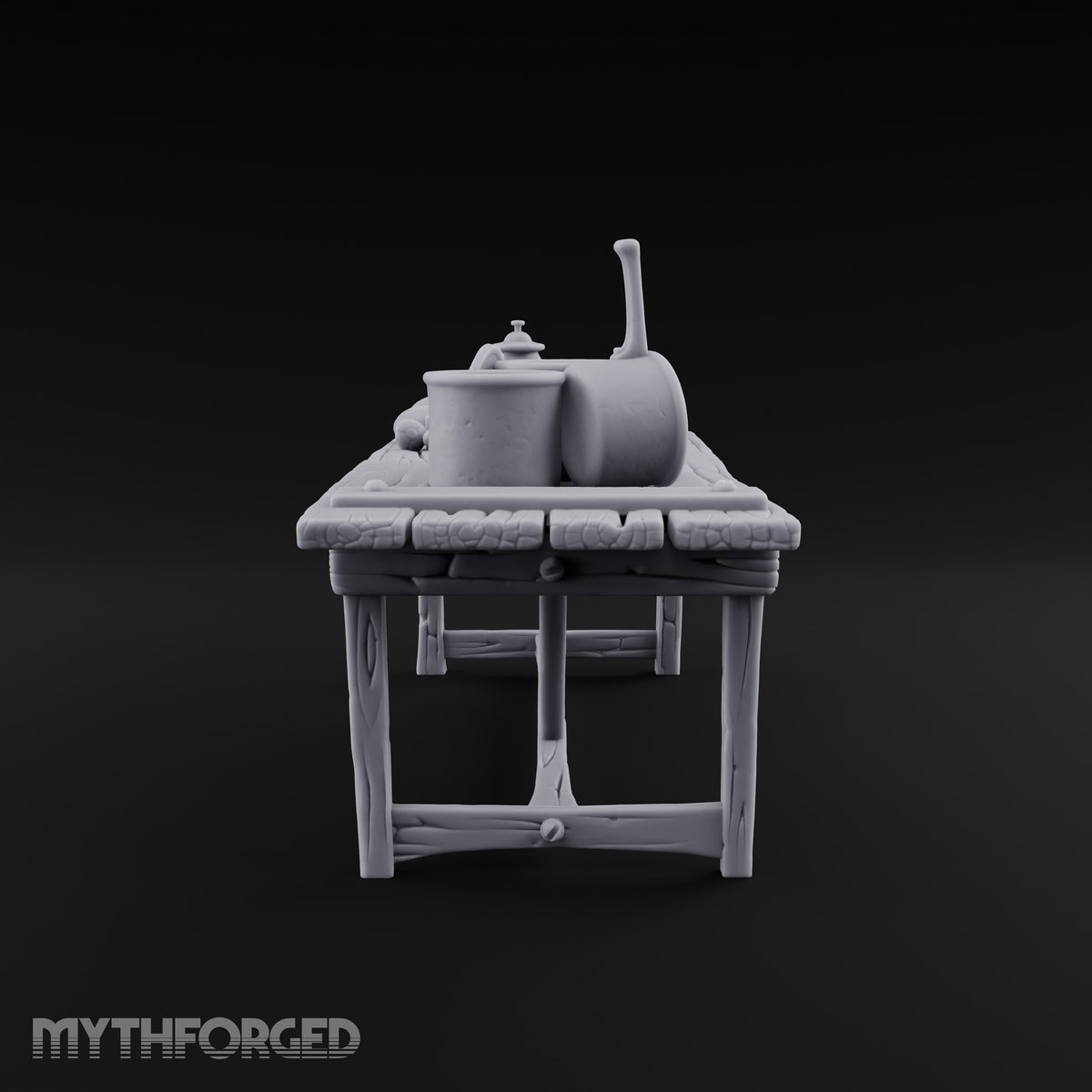 Supper Served Long Before Seating Wooden Kitchen Table