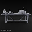 Supper Served Long Before Seating Wooden Kitchen Table