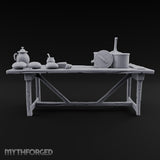 Supper Served Long Before Seating Wooden Kitchen Table