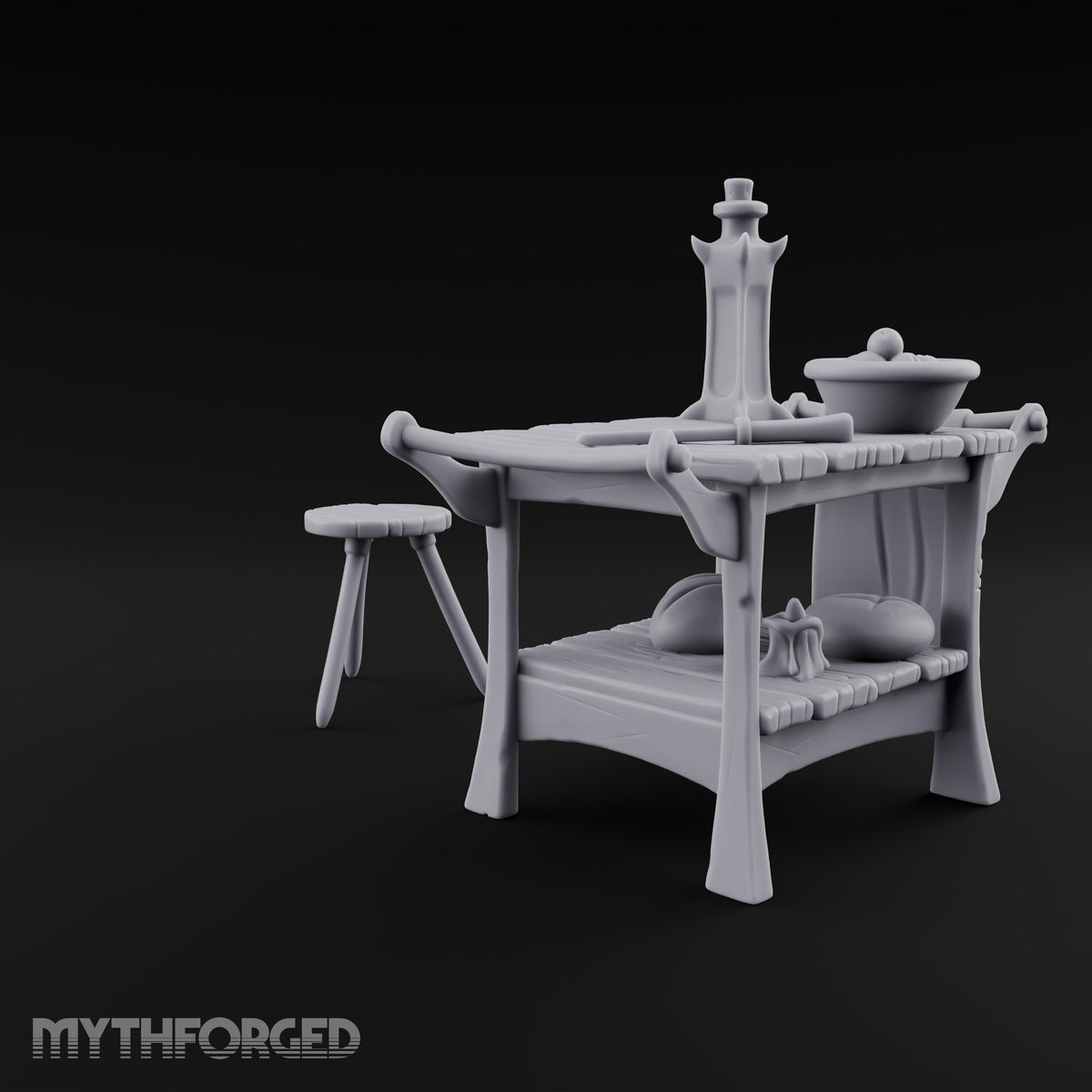 Pull Up a Stool Wooden Kitchen Table with Stool