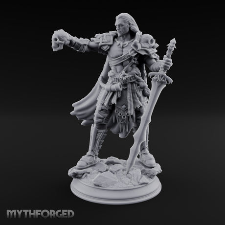 Skull Taunting Human Barbarian Miniature for Dungeons and Dragons, Pathfinder or other TTRPGs