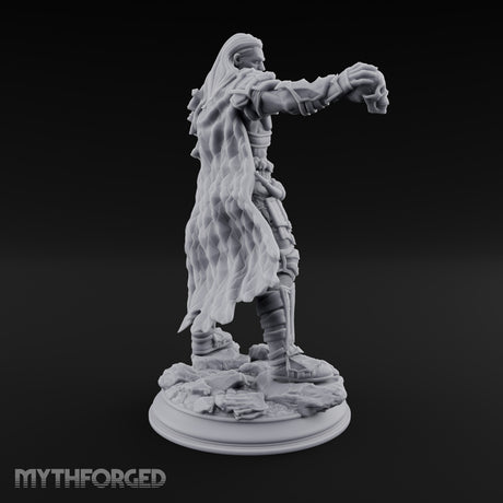 Skull Taunting Human Barbarian Miniature for Dungeons and Dragons, Pathfinder or other TTRPGs