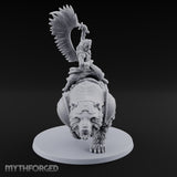 Saber Slashing Hussar Bear Rider Miniature for Dungeons and Dragons, Pathfinder or other TTRPGs