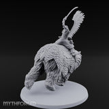 Saber Slashing Hussar Bear Rider Miniature for Dungeons and Dragons, Pathfinder or other TTRPGs