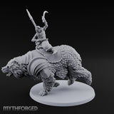 Saber Slashing Hussar Bear Rider Miniature for Dungeons and Dragons, Pathfinder or other TTRPGs