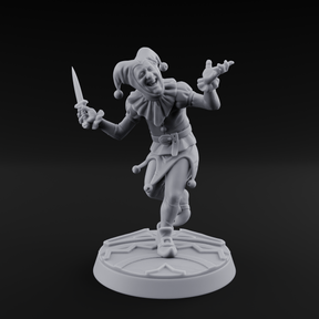 Cackling And Prancing Human Jester Miniature for Dungeons and Dragons, Pathfinder or other TTRPGs