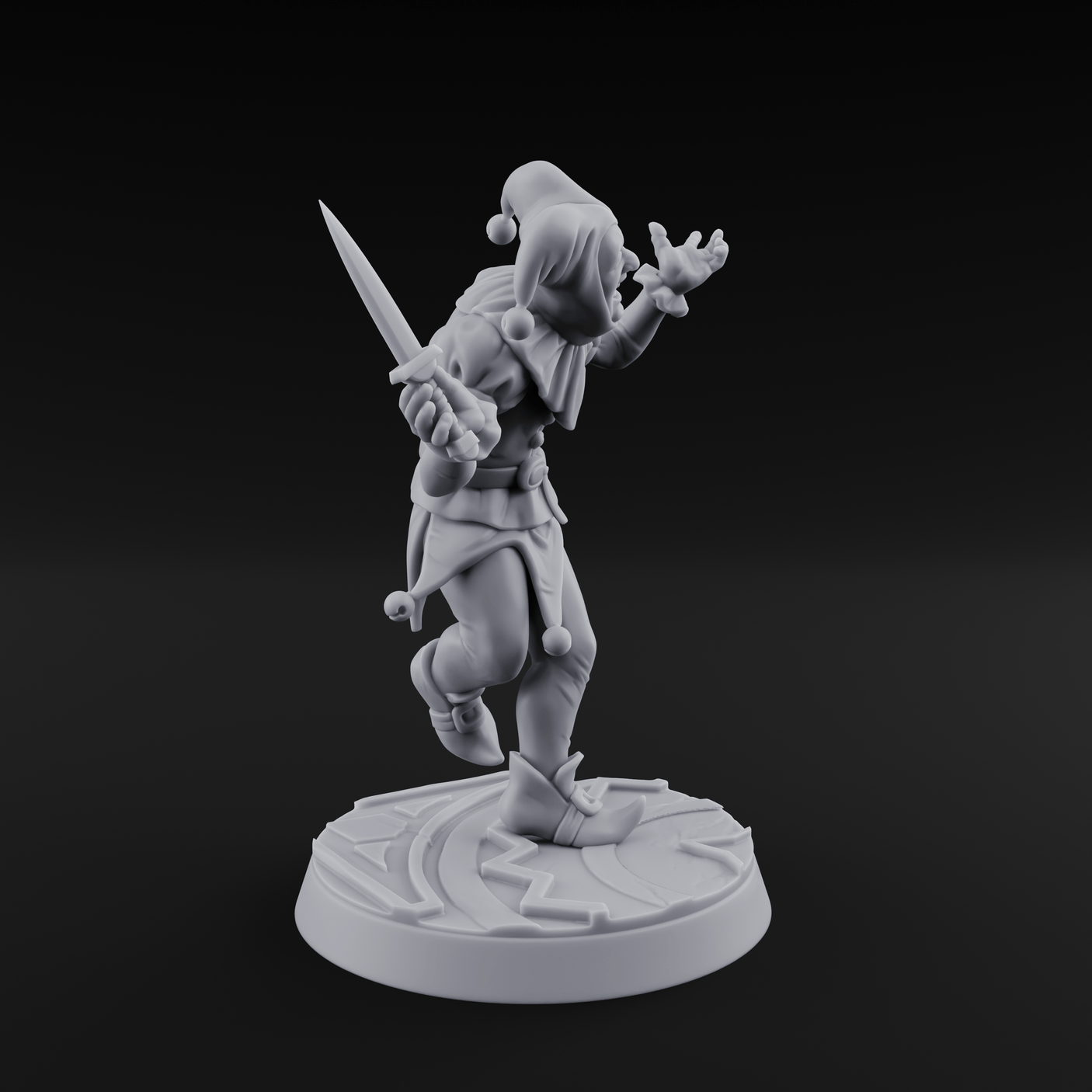 Cackling And Prancing Human Jester Miniature for Dungeons and Dragons, Pathfinder or other TTRPGs
