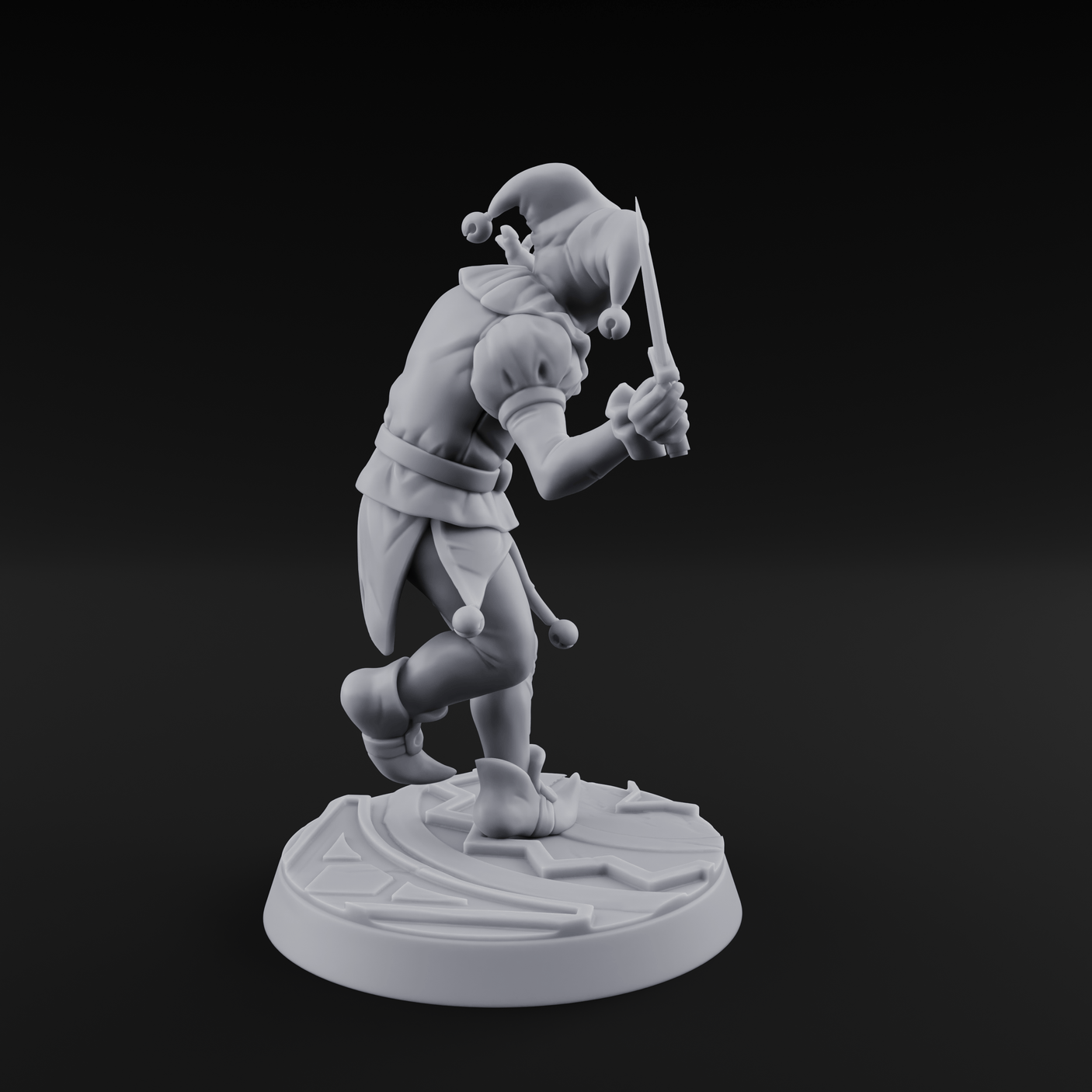 Cackling And Prancing Human Jester Miniature for Dungeons and Dragons, Pathfinder or other TTRPGs