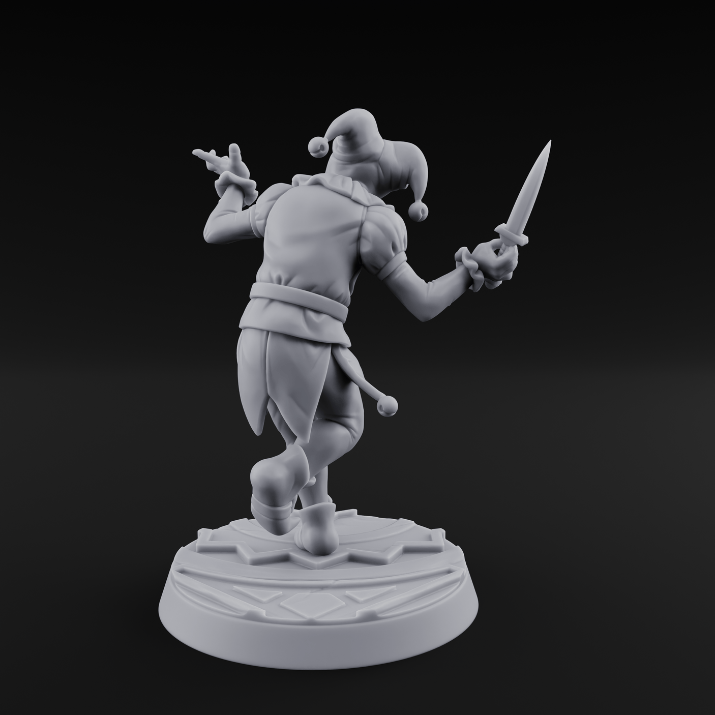 Cackling And Prancing Human Jester Miniature for Dungeons and Dragons, Pathfinder or other TTRPGs