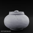 Crack-Lined Clasp-Lidded Bulbous Storage Vase Miniature for Dungeons and Dragons, Pathfinder or other TTRPGs