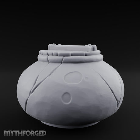 Crack-Lined Clasp-Lidded Bulbous Storage Vase Miniature for Dungeons and Dragons, Pathfinder or other TTRPGs