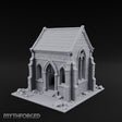 Cracked-Wall Slate-Roofed Gothic Stone Chapel Miniature for Dungeons and Dragons, Pathfinder or other TTRPGs