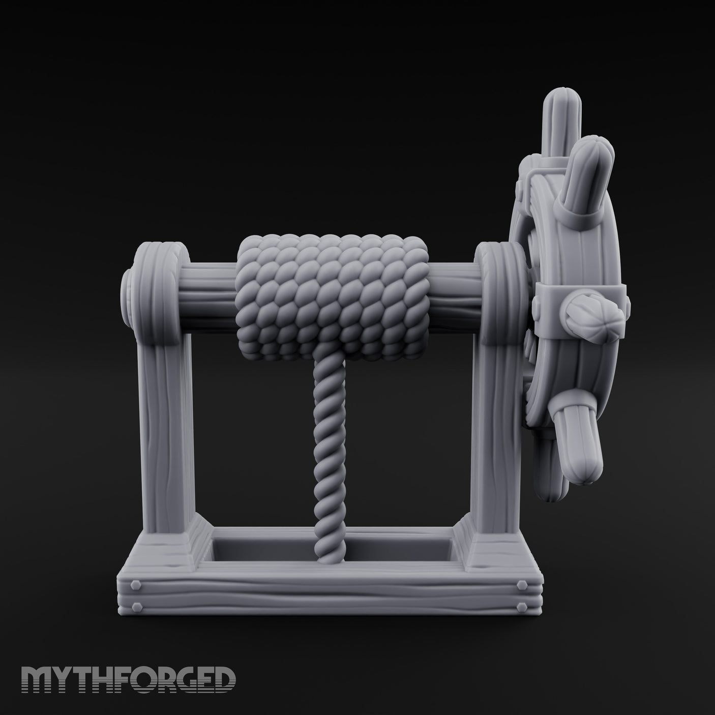 Crank-Handled Spool-Wound Helm Miniature for Dungeons and Dragons, Pathfinder or other TTRPGs