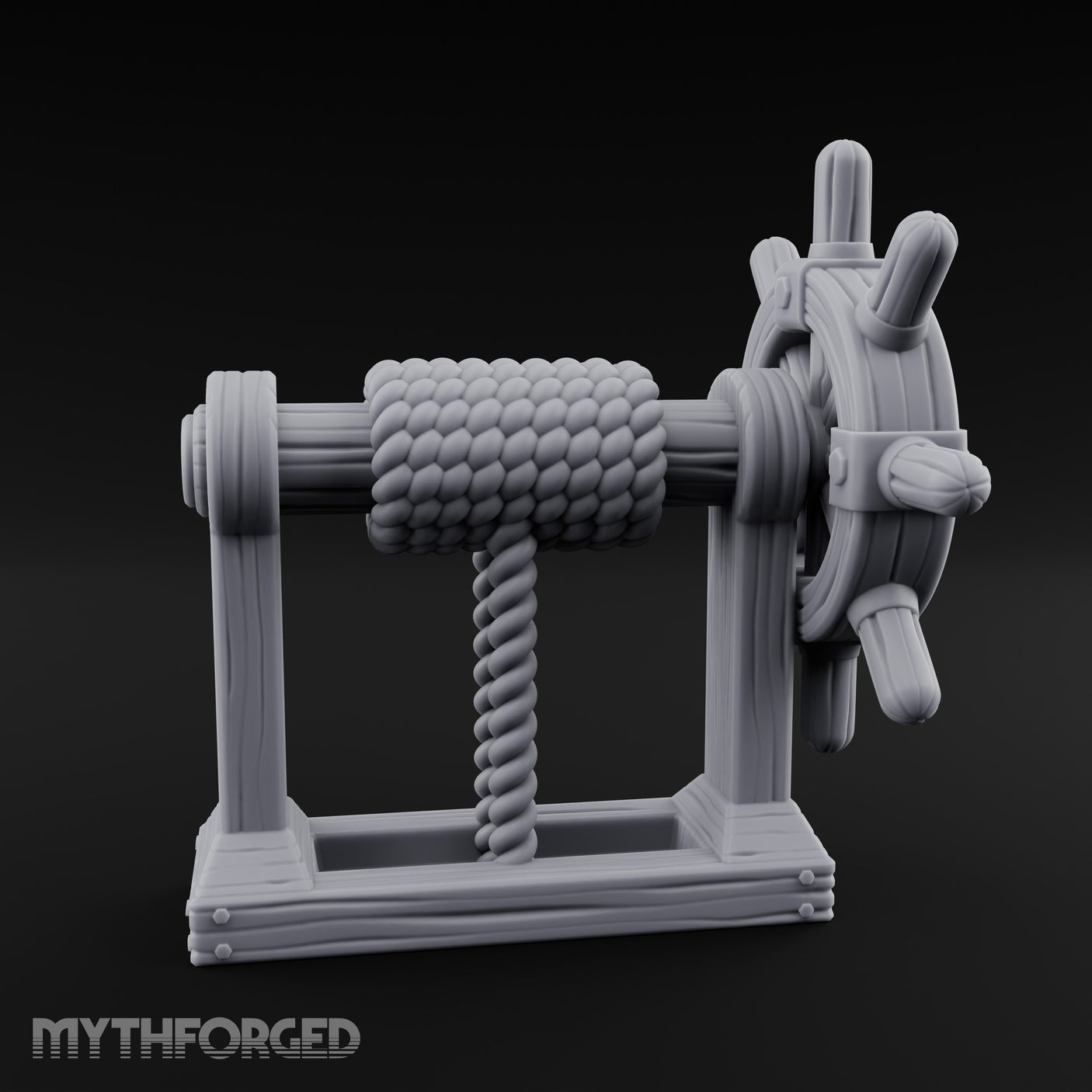 Crank-Handled Spool-Wound Helm Miniature for Dungeons and Dragons, Pathfinder or other TTRPGs