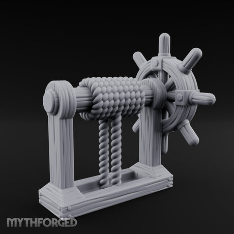 Crank-Handled Spool-Wound Helm Miniature for Dungeons and Dragons, Pathfinder or other TTRPGs