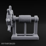 Crank-Handled Spool-Wound Helm Miniature for Dungeons and Dragons, Pathfinder or other TTRPGs