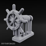 Crank-Handled Spool-Wound Helm Miniature for Dungeons and Dragons, Pathfinder or other TTRPGs