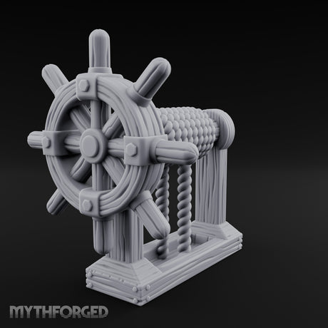Crank-Handled Spool-Wound Helm Miniature for Dungeons and Dragons, Pathfinder or other TTRPGs