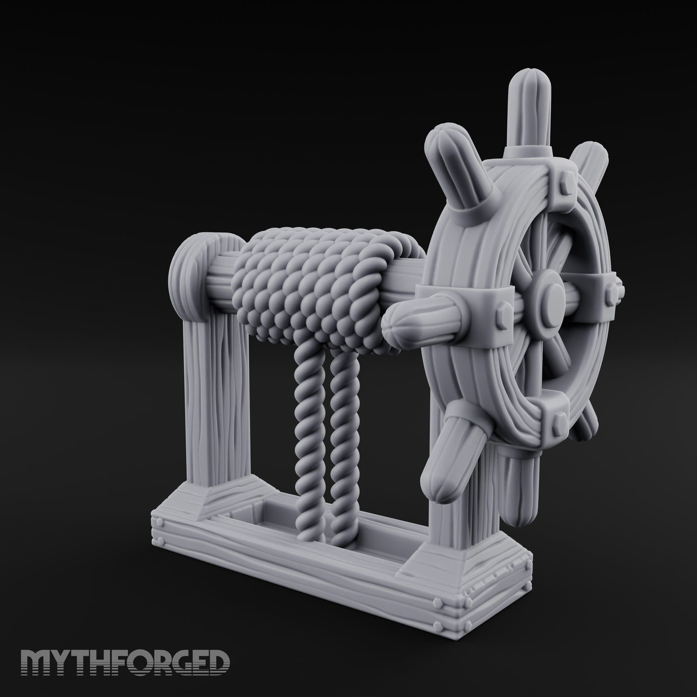 Crank-Handled Spool-Wound Helm Miniature for Dungeons and Dragons, Pathfinder or other TTRPGs