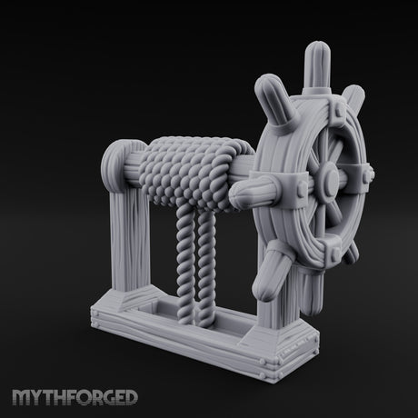 Crank-Handled Spool-Wound Helm Miniature for Dungeons and Dragons, Pathfinder or other TTRPGs