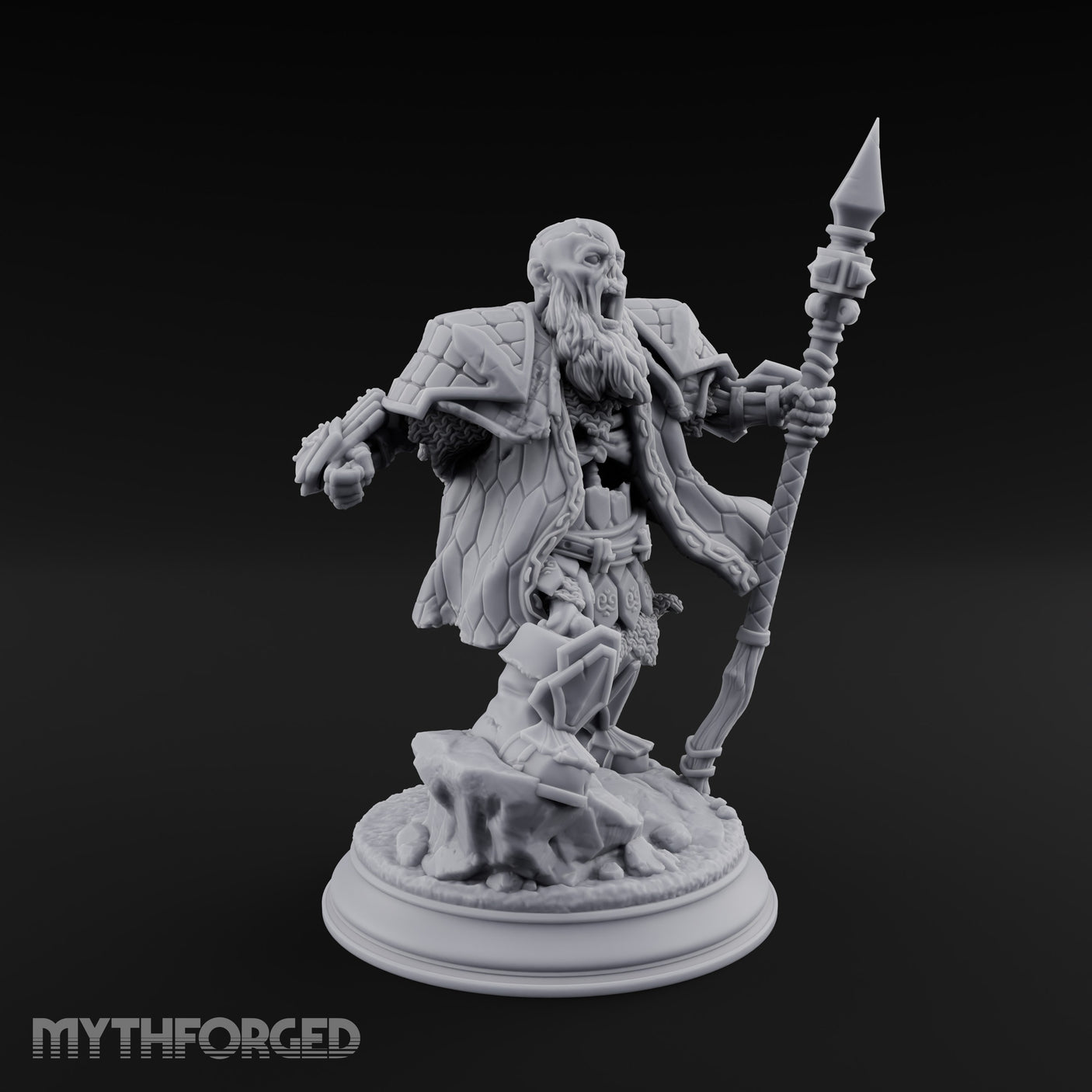 Risen and Roaring Undead Dwarf Warrior B