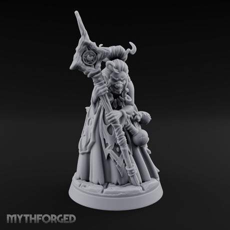 Crooked Staff Clutching Demon Hag Miniature for Dungeons and Dragons, Pathfinder or other TTRPGs