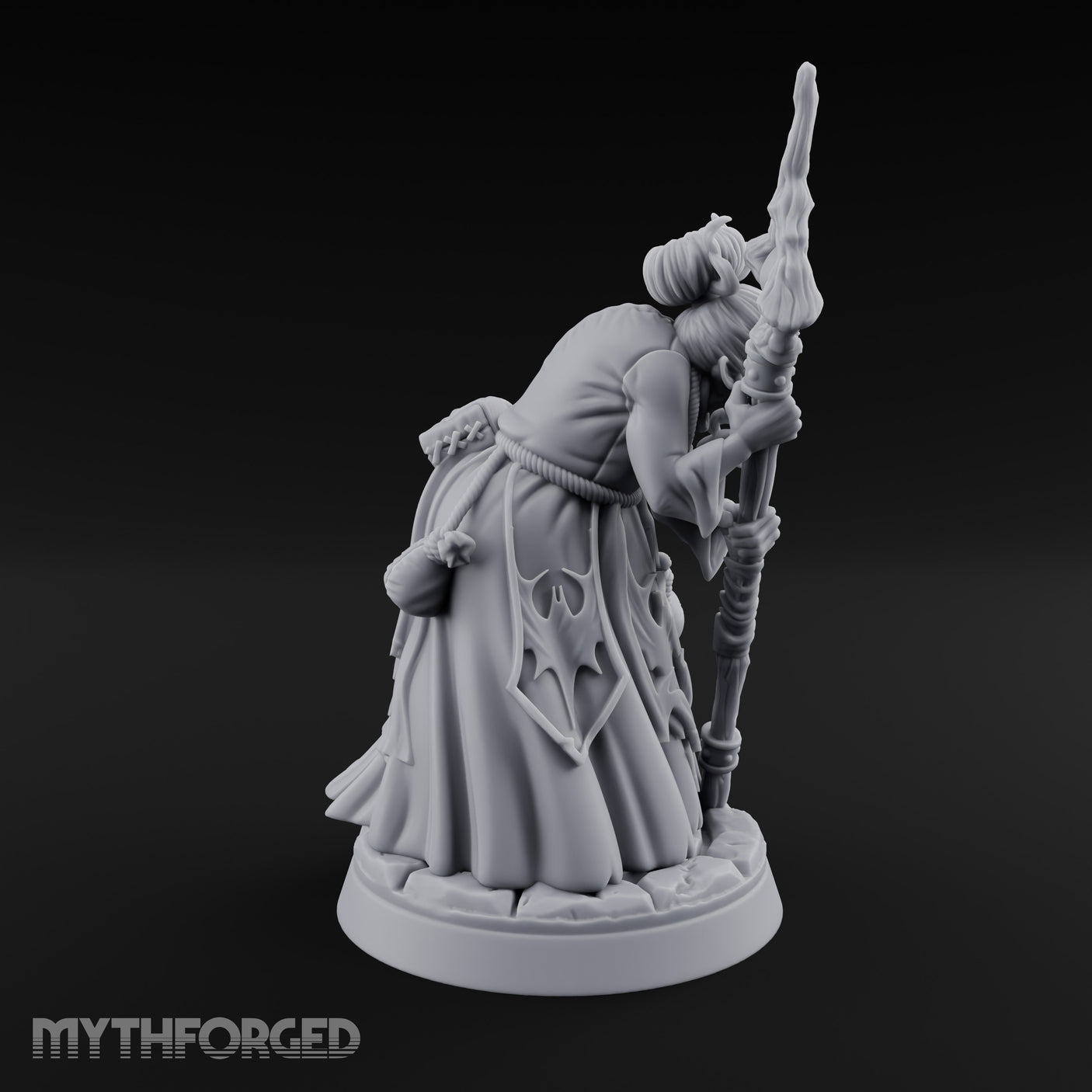 Crooked Staff Clutching Demon Hag Miniature for Dungeons and Dragons, Pathfinder or other TTRPGs