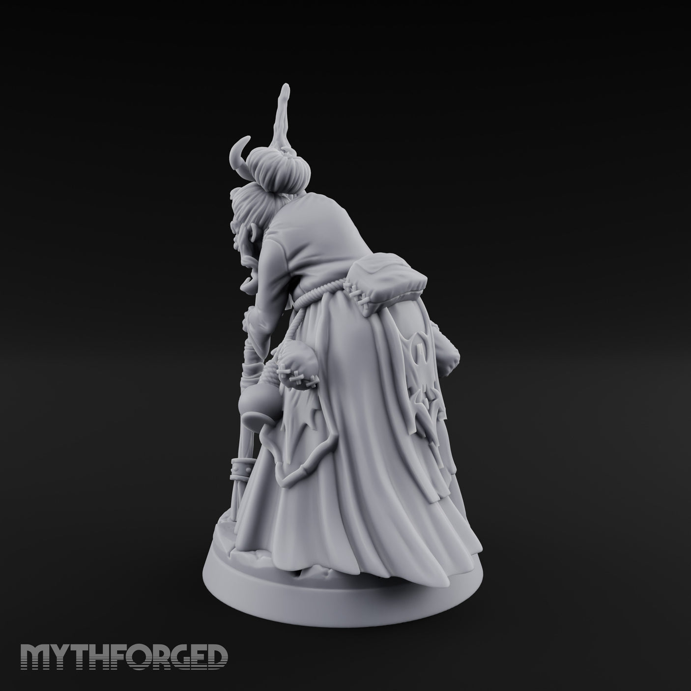Crooked Staff Clutching Demon Hag Miniature for Dungeons and Dragons, Pathfinder or other TTRPGs