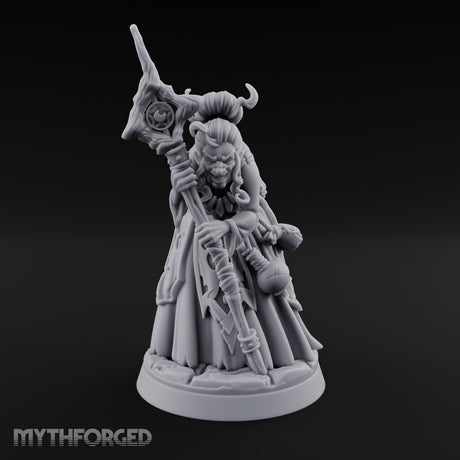 Crooked Staff Clutching Demon Hag Miniature for Dungeons and Dragons, Pathfinder or other TTRPGs