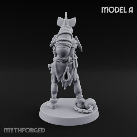 Cross Bound Shackled Human Prisoner A Miniature for Dungeons and Dragons, Pathfinder or other TTRPGs