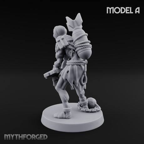 Cross Bound Shackled Human Prisoner A Miniature for Dungeons and Dragons, Pathfinder or other TTRPGs
