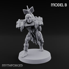 Cross Bound Shackled Human Prisoner B Miniature for Dungeons and Dragons, Pathfinder or other TTRPGs