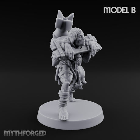 Cross Bound Shackled Human Prisoner B Miniature for Dungeons and Dragons, Pathfinder or other TTRPGs