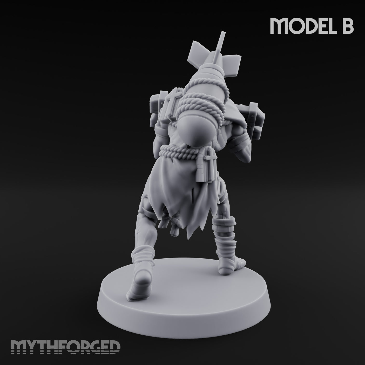 Cross Bound Shackled Human Prisoner B Miniature for Dungeons and Dragons, Pathfinder or other TTRPGs