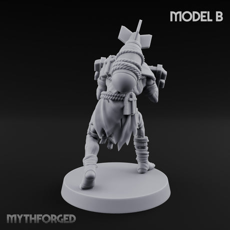 Cross Bound Shackled Human Prisoner B Miniature for Dungeons and Dragons, Pathfinder or other TTRPGs