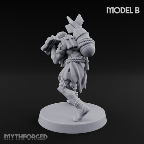 Cross Bound Shackled Human Prisoner B Miniature for Dungeons and Dragons, Pathfinder or other TTRPGs